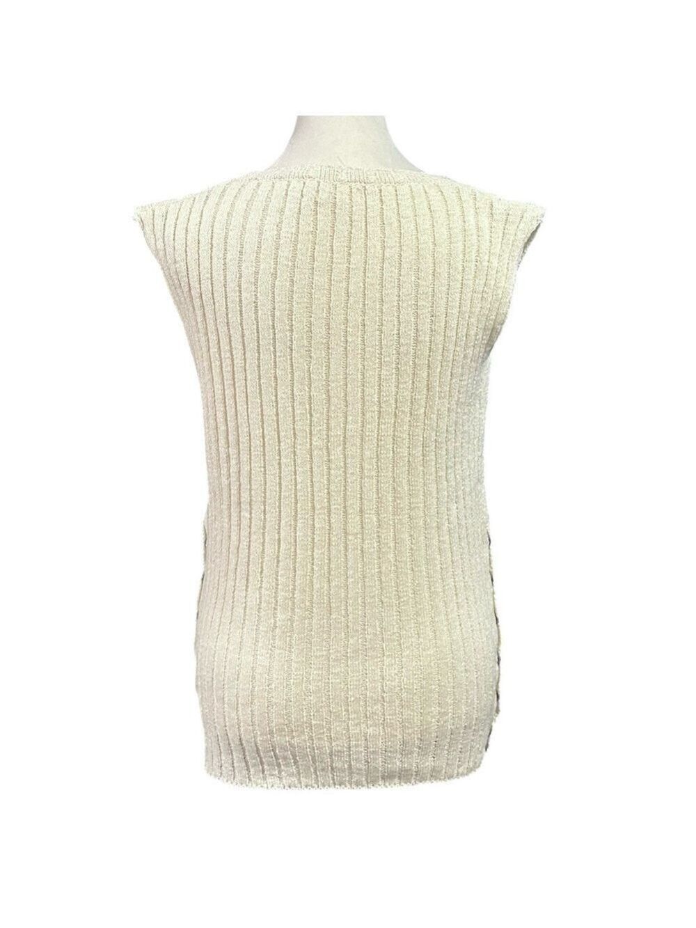 POL Ribbed Sleeveless Grommet Snap Side Hem Boho Top Size Small - Picture 2 of 12